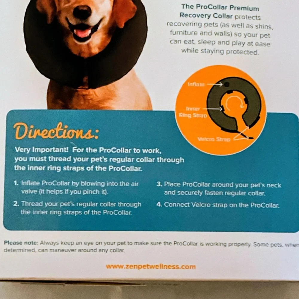 ZenPet Pro Collar Comfortable Recovery Collar Inflatable X-Large New